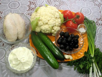 Салат из цветной капусты — фото продуктов