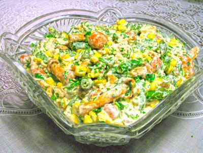 Салат с кукурузой и курицей рецепт с фото