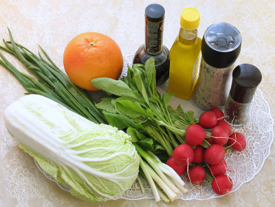 Рецепт салата с грейпфрутом для свиного шашлыка — фото продуктов