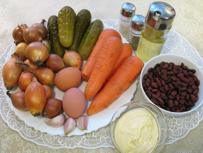 Рецепт зимнего салата с фасолью — фото продуктов