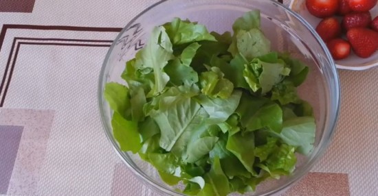 шпинат, измельчение, салатник 