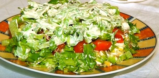 Слой - листья салата