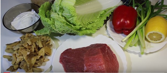 салат строгановский с говядиной